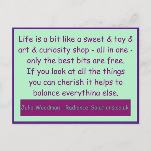 Carte postale créative 11 Chérissez le plus libre  (Devant)