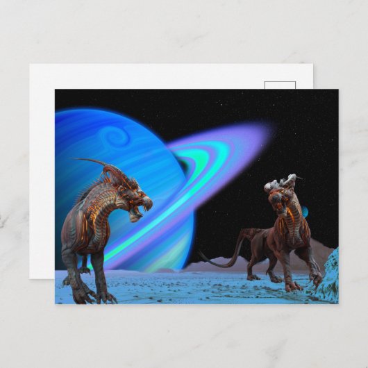 Carte Postale Créature Alien sur la planète (Devant / Derrière)