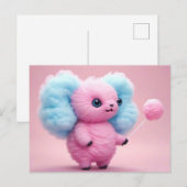 Carte Postale Créature de Barbe à Papa Mignonne (Devant / Derrière)