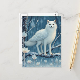 Carte Postale Créature de fantaisie hybride renard arctique chou