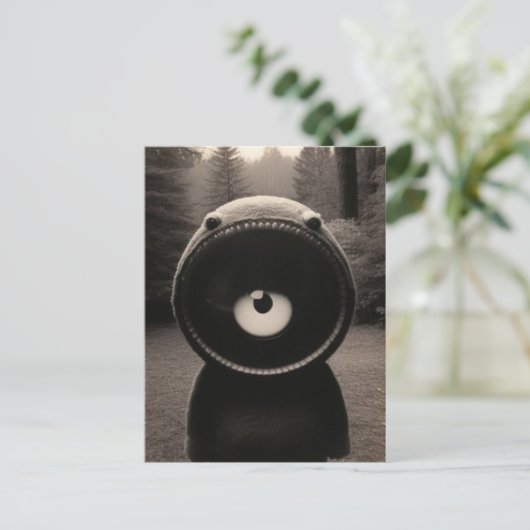 Carte Postale Créature de forêt étrange et bizarre Halloween (Debout devant)