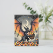 Carte Postale Créature d'Halloween avec des bonbons (Debout devant)