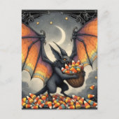 Carte Postale Créature d'Halloween avec des bonbons (Devant)