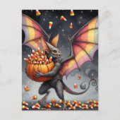 Carte Postale Créature d'Halloween avec des bonbons (Devant)