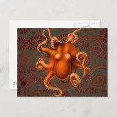 Carte Postale Créature du monstre de la mer d'Octopus Cephalapod (Devant / Derrière)
