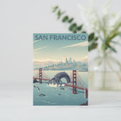 Carte Postale Créature lègendaire de San Francisco de style WPA (Debout devant)