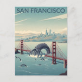 Carte Postale Créature lègendaire de San Francisco de style WPA (Devant)