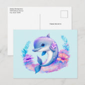 Carte Postale Créature Mer Dauphin Cute (Devant / Derrière)