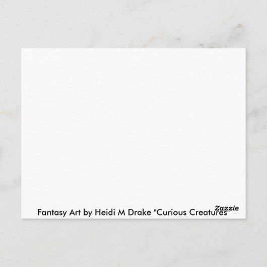 Carte Postale créatures curieuses (Dos)