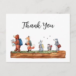 Carte Postale Créatures des Bois Retour à l'école Merci