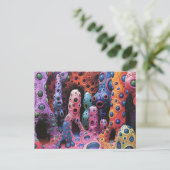 Carte Postale Créatures étranges colorées Abstraites (Debout devant)