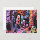 Carte Postale Créatures étranges colorées Abstraites (Devant / Derrière)