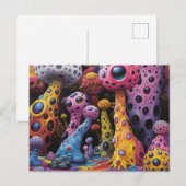 Carte Postale Créatures étranges colorées Abstraites (Devant / Derrière)