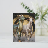Carte Postale Créatures mythiques de chèvre dragon surprises (Debout devant)