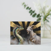 Carte Postale Créatures mythiques de chèvre-dragon surprises (Debout devant)