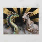 Carte Postale Créatures mythiques de chèvre-dragon surprises (Devant)