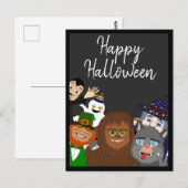 Carte Postale Créatures Surnaturelles Noires Drôles Joyeux Hallo (Devant / Derrière)
