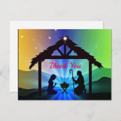 Carte Postale Crèche de Noël Graphique Merci (Devant / Derrière)
