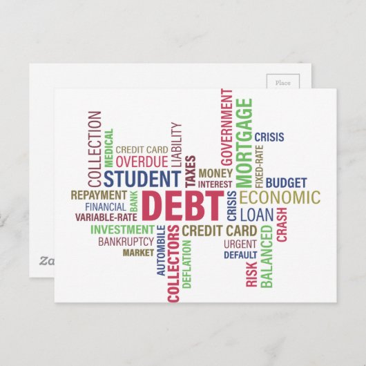 Carte Postale Crédit de dette, perte (Devant / Derrière)