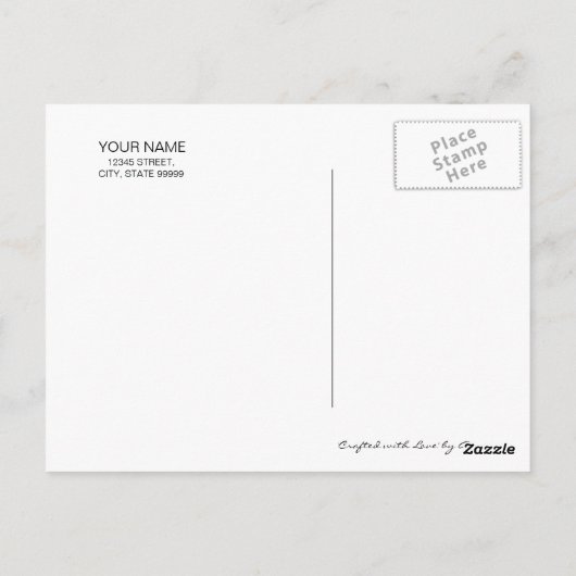 Carte Postale Créé avec amour noir Script ID193 (Dos)