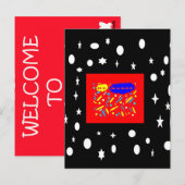 CARTE POSTALE CRÉÉ POUR KAREN ROUGE ET NOIR BLANC NOMMÉ (Devant / Derrière)