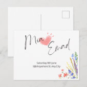 Carte Postale Créer mon invitation de mariage (Devant / Derrière)