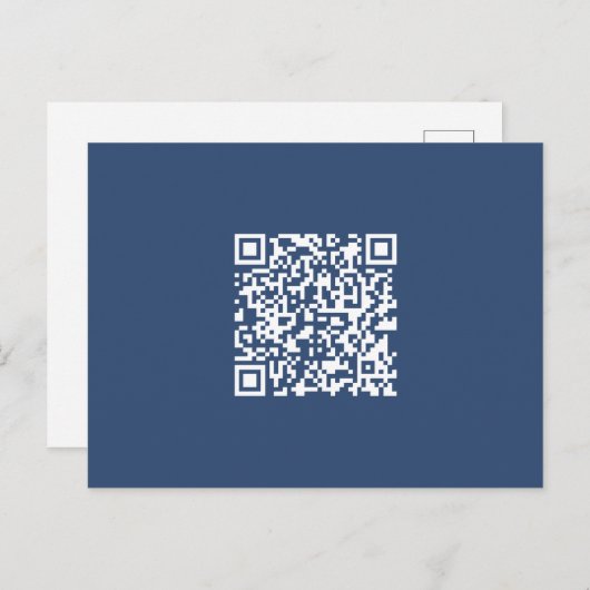 Carte Postale Créer un code QR analysable | Bleu de marine (Devant / Derrière)