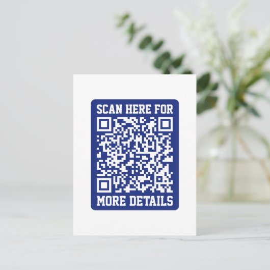Carte Postale Créer un code QR analysable | Bleu marine (modifia (Debout devant)