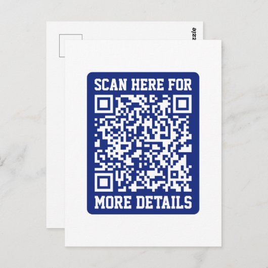 Carte Postale Créer un code QR analysable | Bleu marine (modifia (Devant / Derrière)