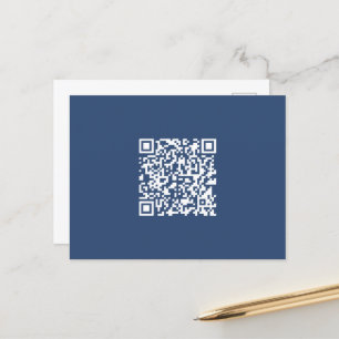 Carte Postale Créer un code QR scannable Bleu marine délavé