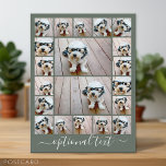 Carte Postale Créer un collage photo personnalisé - 20 photos<br><div class="desc">Utilisez jusqu'à 18 photos carrés et 2 photos paysages/horizontales pour créer un cadeau unique et personnel. Pour obtenir de meilleurs résultats, recadrez vos photos en carré avant de les télécharger. Cette mise en page tendance avec un espace pour du texte supplémentaire ou un monogramme comprend des lignes épurées et une...</div>