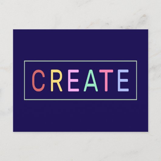 Carte Postale Créer un mot coloré (Devant)