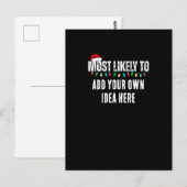 Carte Postale Créer une citation drôle de Noël "le plus suscepti (Devant / Derrière)