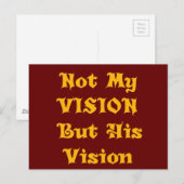 Carte Postale Créer votre propre vision, pas ma vision, mais sa  (Devant / Derrière)