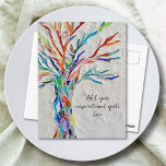Carte Postale Créez votre inspiration<br><div class="desc">Cette carte postale décorative est ornée d'un arbre en mosaïque aux couleurs de l'arc-en-ciel. Ajoutez votre citation ou message inspirant choisi pour le personnaliser. Vous pouvez modifier la police,  la taille de police et la couleur de police. Mosaïque originale © Michele Davies.</div>