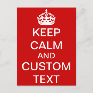 Carte Postale Créez Votre Propre Affiche Keep Calm et Continuez