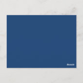 Carte Postale Créez votre propre bleu foncé simple (Dos)