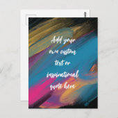 Carte Postale Créez Votre Propre Citation Motivationnelle Abstra (Devant / Derrière)