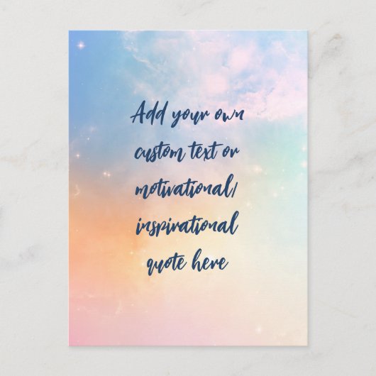 Carte Postale Créez Votre Propre Citation Motivationnelle Pastel (Devant)