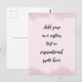 Carte Postale Créez Votre Propre Citation Motivationnelle Pastel (Devant / Derrière)