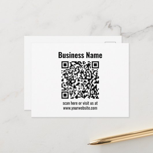 Carte Postale Créez votre propre code QR | Transparent (Devant/Arrière en situation)