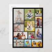 Carte Postale Créez votre propre collage de 12 photos (Devant / Derrière)