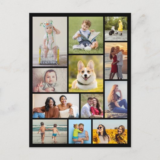 Carte Postale Créez votre propre collage de 12 photos (Devant)