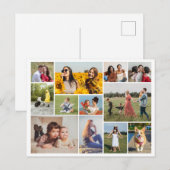 Carte Postale Créez Votre Propre Collage de 12 Photos (Devant / Derrière)