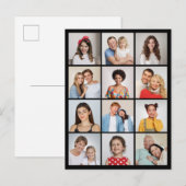 Carte Postale Créez votre propre collage de 12 photos (Devant / Derrière)