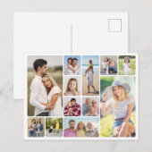 Carte Postale Créez votre propre collage de 12 photos à coins ar (Devant / Derrière)