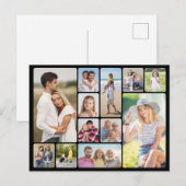 Carte Postale Créez Votre Propre Collage De 12 Photos À Coins Ar (Devant / Derrière)