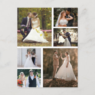 Carte Postale Créez Votre Propre Collage De Mariage De 6 Photos