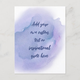 Carte Postale Créez votre propre devis de motivation aquarelle