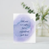 Carte Postale Créez votre propre devis de motivation aquarelle (Debout devant)